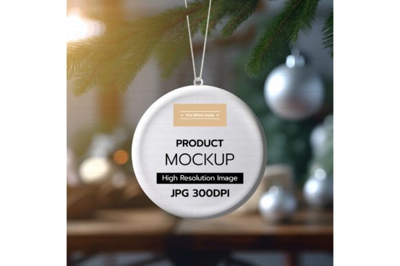 Download Round Ceramic Christmas Ornament Mockup - Premium Resources