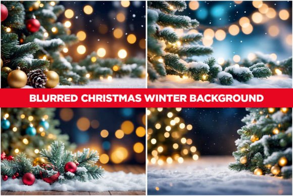 Download Blurred Christmas Winter Background - Premium Bundle