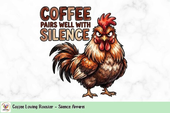 Download Coffee Loving Rooster - Silence Apparel - Premium Resources